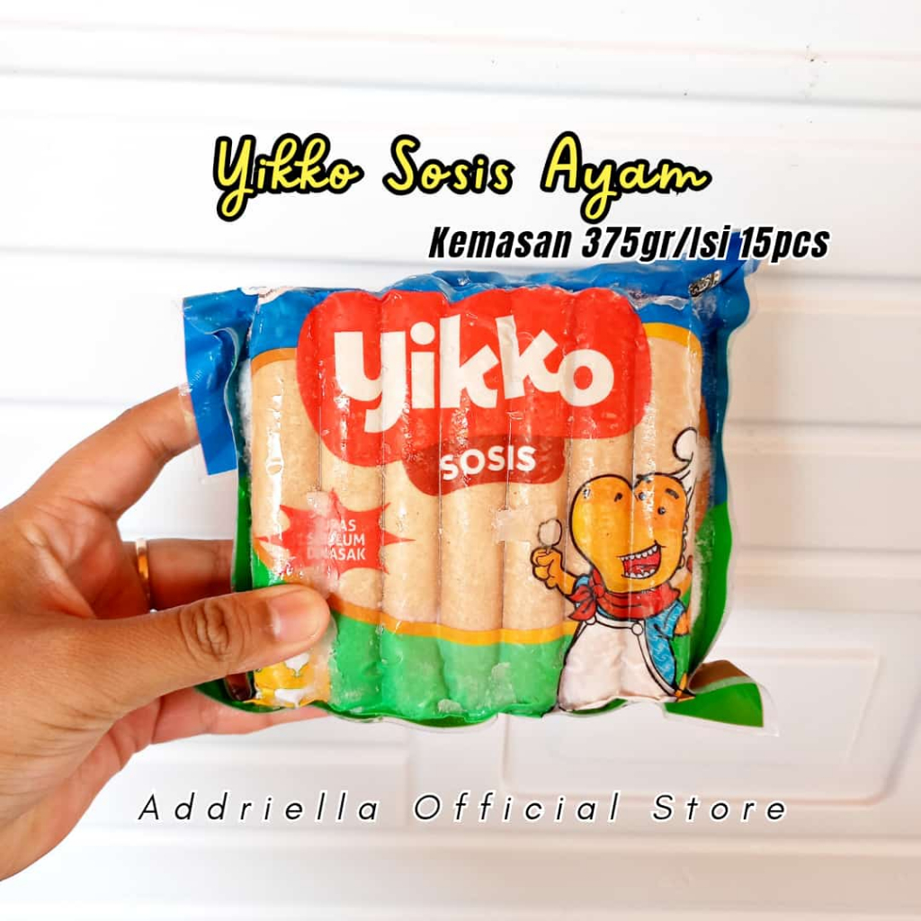 

ADDRIELLA Yikko Sosis Ayam 375gr/Isi 15pcs | Yikko/Frozenfood/Frozenfood Murah