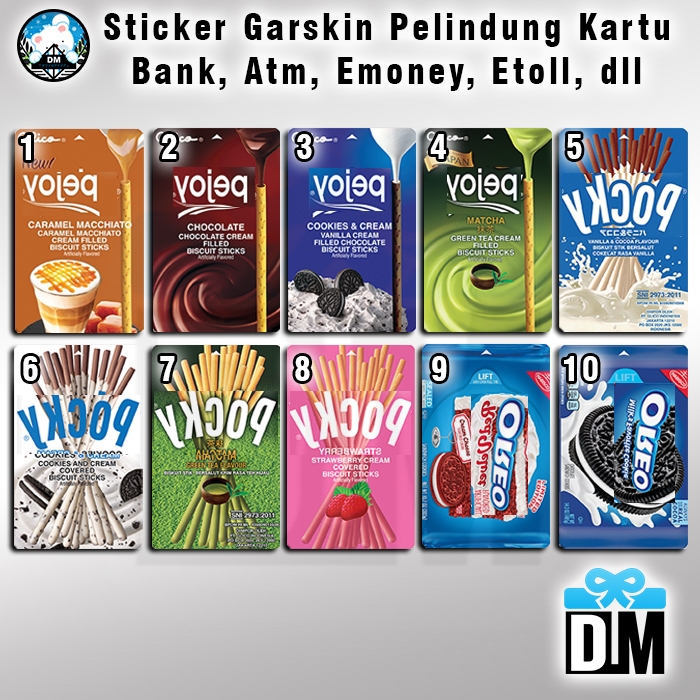 

Sticker Kartu Atm Makanan Cemilan Snack UREO POCK JOY DLL