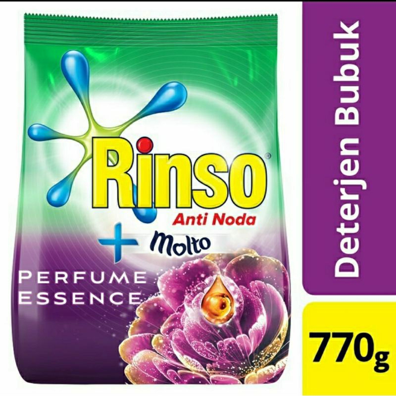 Rinso bubuk 770 gram / Rinso anti noda + molto 770 gr / Detergen bubuk 770 gr