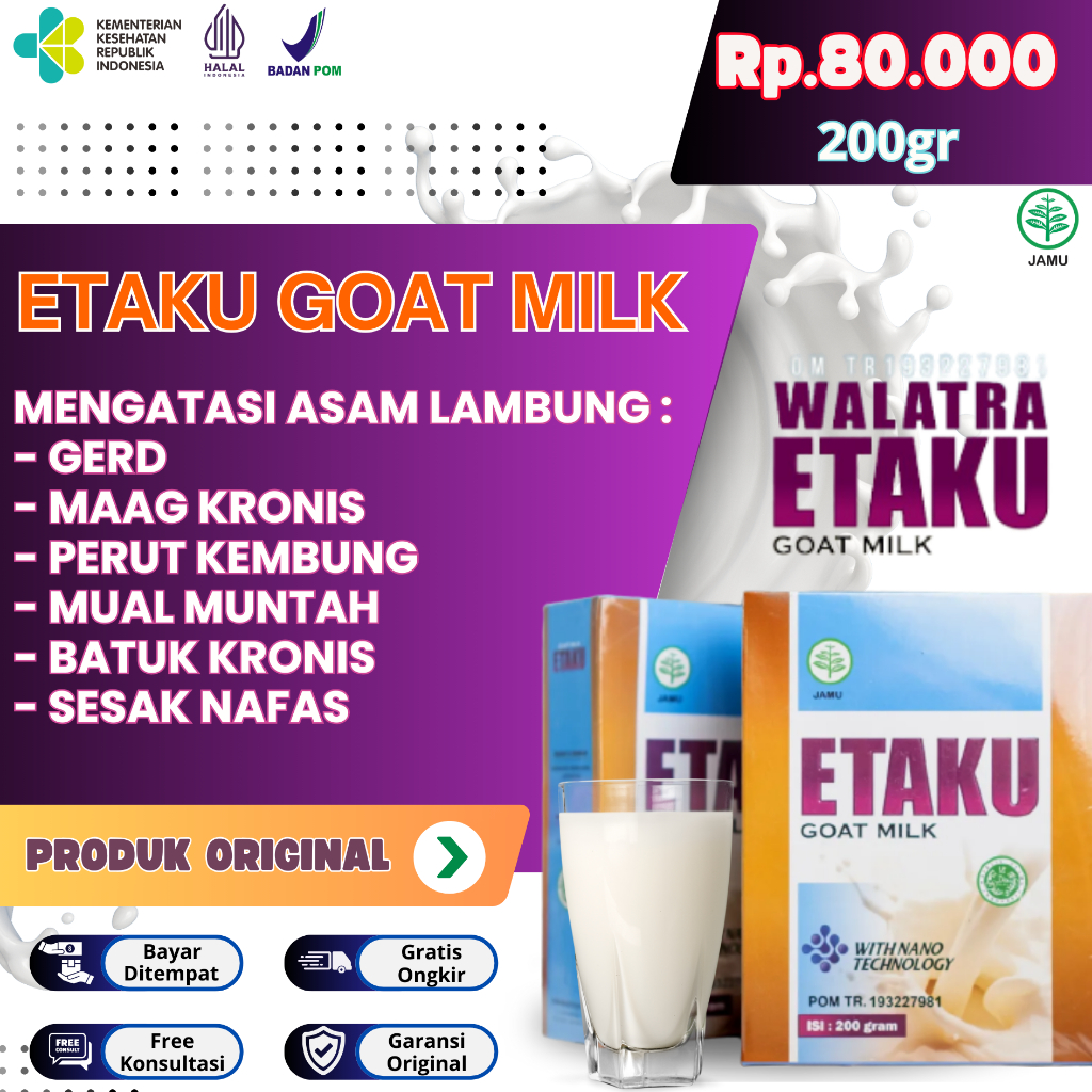 

Etaku 100% ORI - Susu Kambing Etawa Solusi Atasi Asam Lambung, Tukak Lambung, Gerd, dan Maag Susu Terapi Asam Lambung