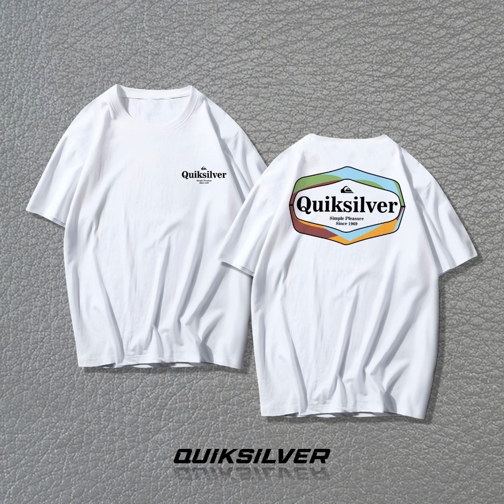 Baju Kaos T Shirt Cotton katun 100% original combed 24s Premium Pria Wanita Unisex quiksilver BS
