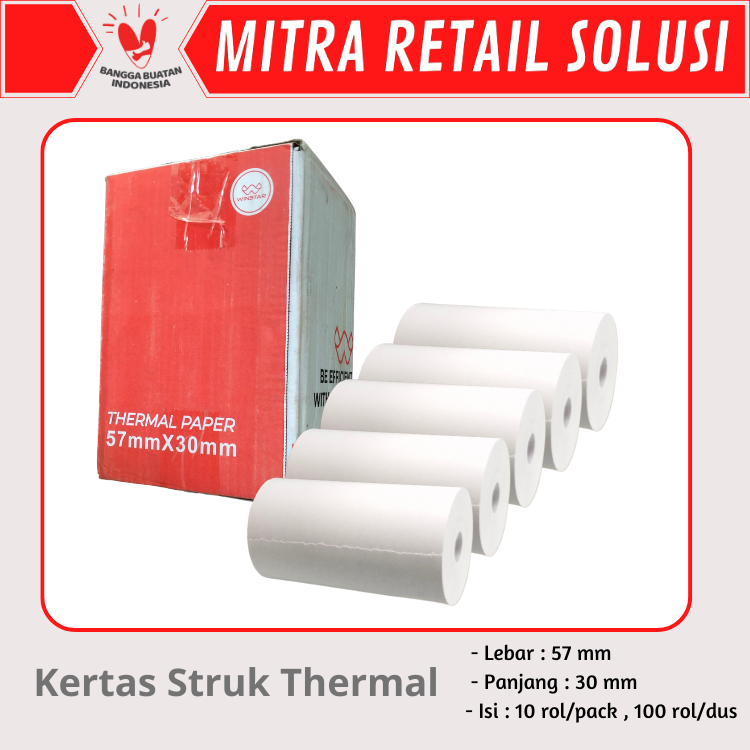

Kertas Struk / Kertas Thermal Kasir 57 x 30