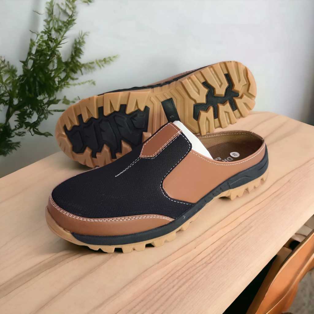 Dr. Tom Sepatu Sandal Slop Pria Kasual Bustong  Sol karet