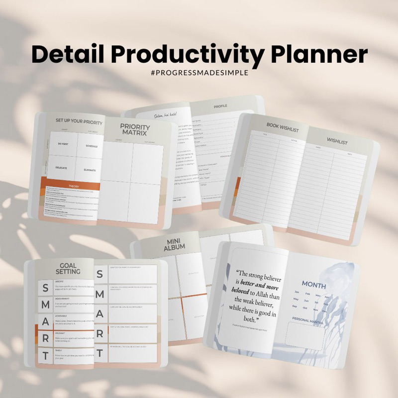 

PRODUCTIVITY PLANNER BY RA PLANNER PLANNER 2025 UNDATED PLANNER