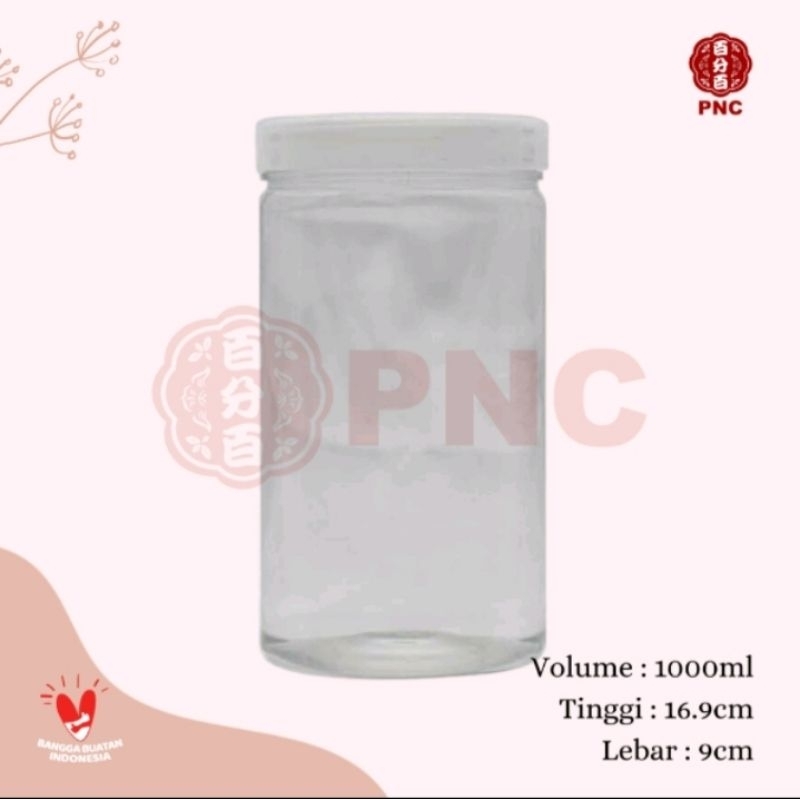 Toples Tabung Silinder Plastik 1000ml/Toples Bening Golden Pet (Grosir)