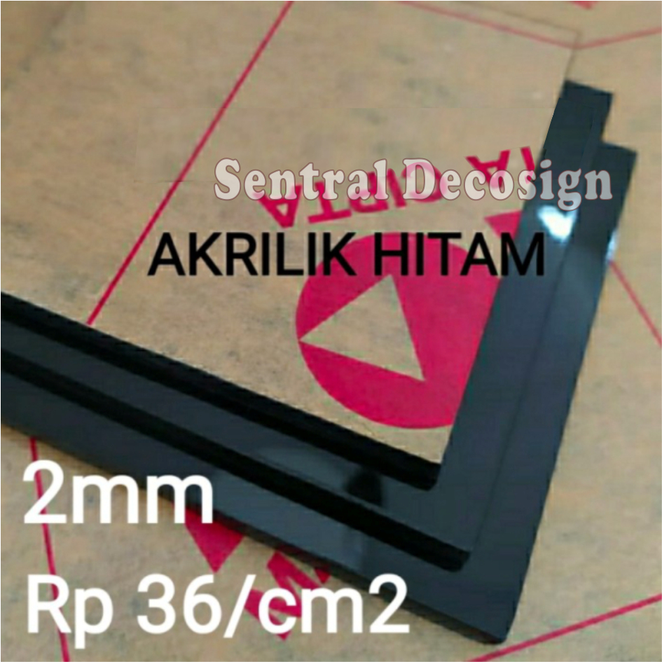 Acrylic Akrilik lembaran hitam 2mm potongan custom