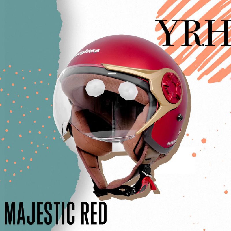 Helm Cargloss YRH Hijab Merah Doff Retro Original Half Face