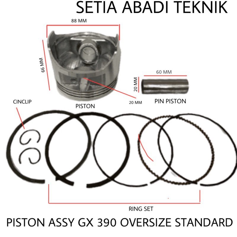 Piston GX 390 Standard/ Piston Assy GX 390 Standard/ Piston set GX 390 Standard