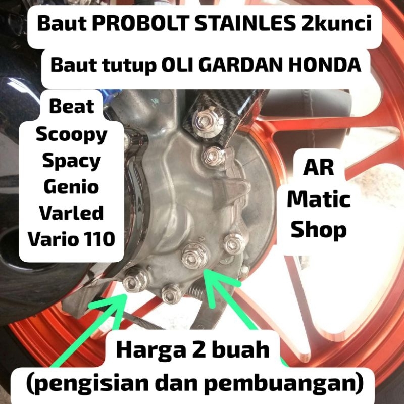BAUT OLI GARDAN HONDA PROBOLT STAINLESS BEAT SCOOPY VARIO 110 GENIO SPACY