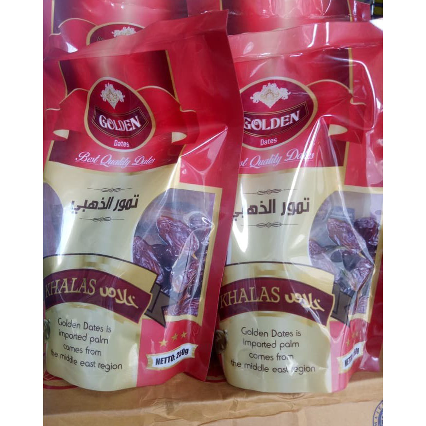 

↓➺✹ KEMASAN TERBARU BUAH KURMA GOLDEN KHALAS BEST QUALITY DATES 250 GR Terlaris