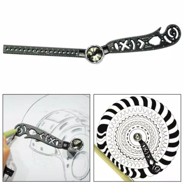 

Multifunctional Drawing Curved Ruler Compass Protractor for Designers Berkualitas