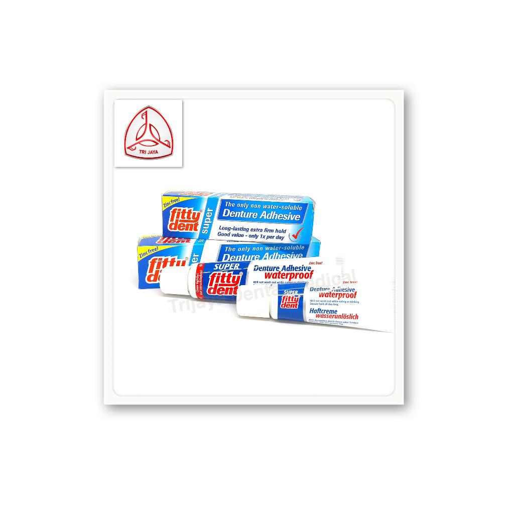 Trijaya Dental Medical Fittydent Lem Perekat Gigi Palsu/ Lem gigi palsu