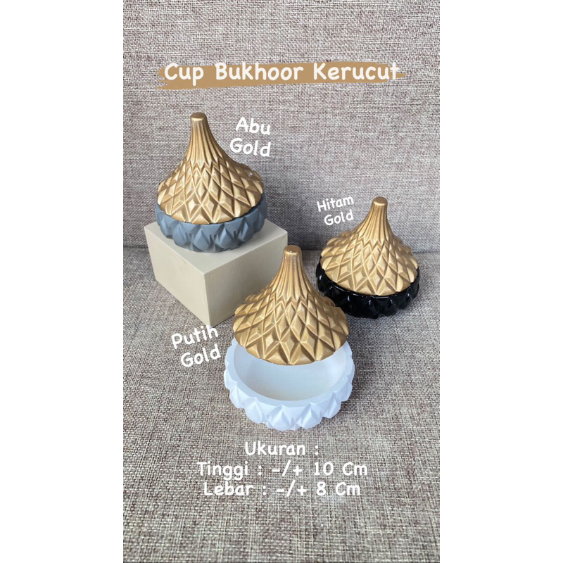 Cup Bukhoor Kerucut / Tempat dupa / Tempat bukhur / wadah dupa arab / tempat bakhoor