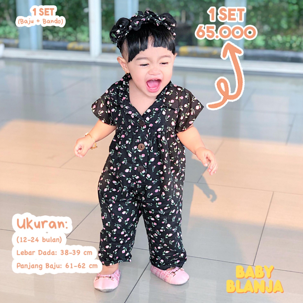 Jumpsuit Anak Perempuan 12 18 Bulan Kayla Set