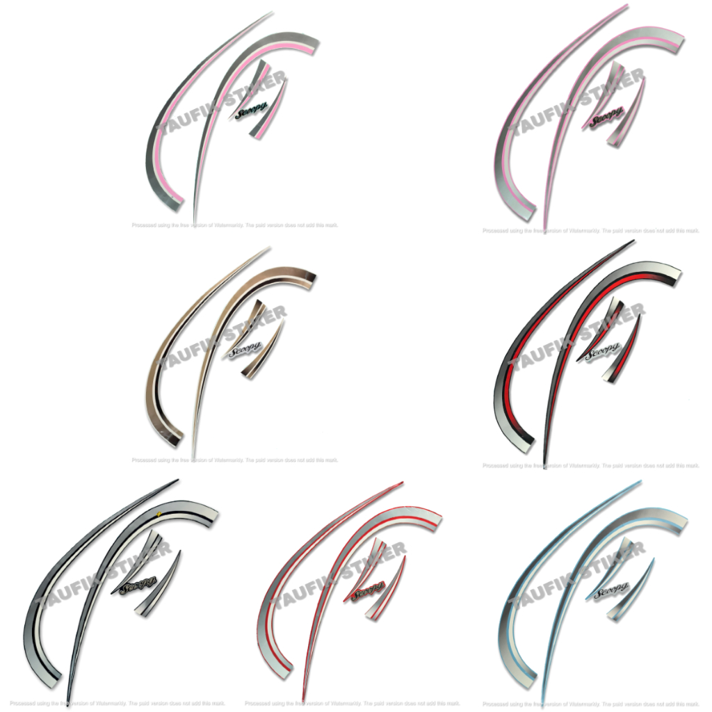 STRIPING LIS BODY MOTOR HONDA SCOOPY KARBU 2012 SEPASANG STANDAR FULL SET