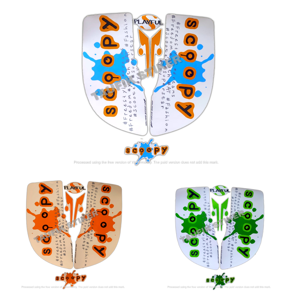 STRIPING LIS BODY MOTOR HONDA SCOOPY PLAYFULL 2017 SEPASANG STANDAR FULL SET