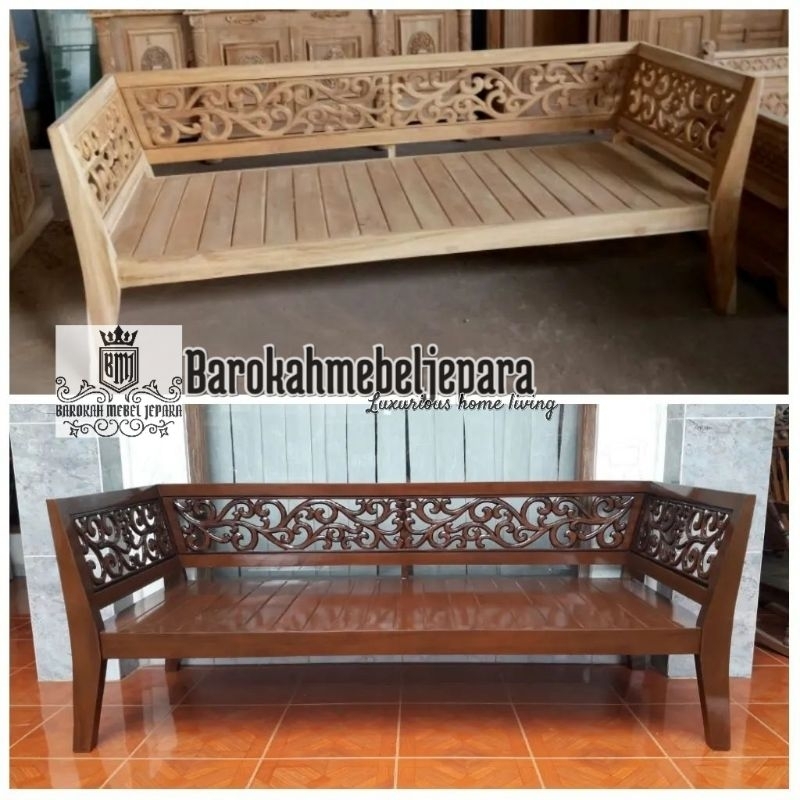 Bangku Bale bale jati / bangku panjang / bale-bale / sofa panjang / mebel / furniture / kursi bale