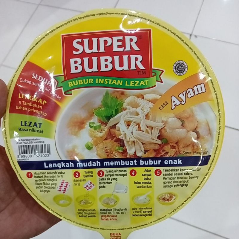 

Mahbubah - Super Bubur 64 g Bubur Instan Lezat Rasa Ayam Cup
