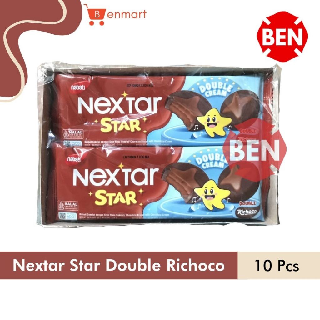 

Nabati Nextar Star Double Cream RICHOCO 1 Box 10 Pcs Chocolate Coklat