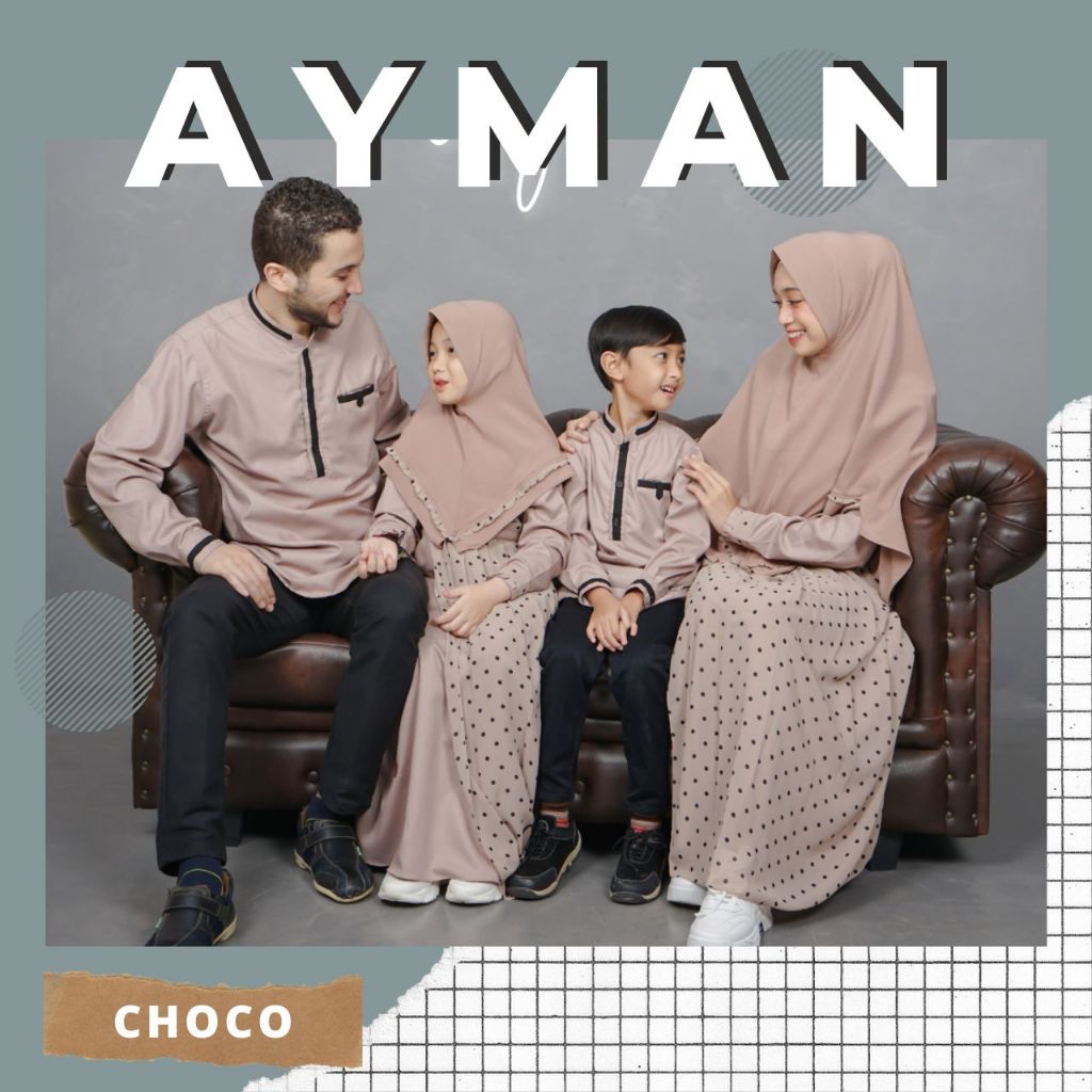 Sarimbit Keluarga 2024 Lebaran Arra Ayman Choco Baju Couple Keluarga Lebaran 2024