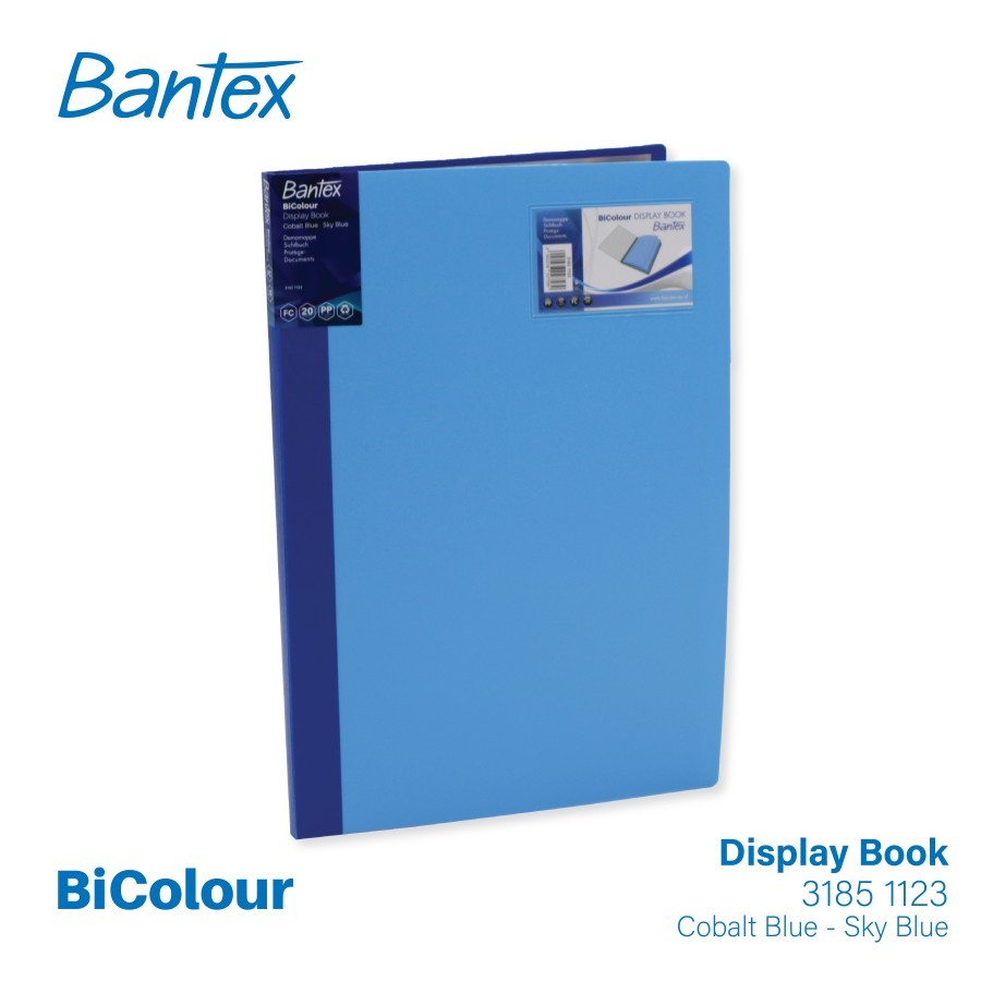 

Bantex BICOLOUR Display Book Folio 40 Pocket CobaltBlue SkyBlue