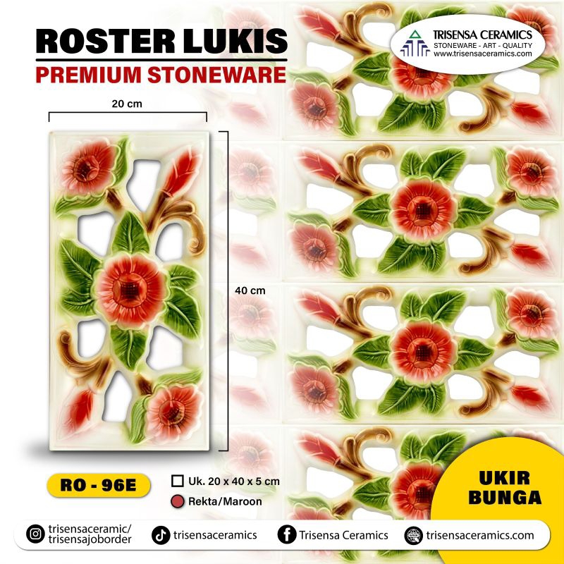 Roster Lubang Angin Ukir Bunga 96E