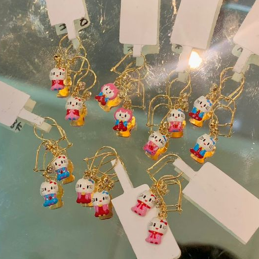 ANTING ANAK EMAS ASLI KADAR 375 ATAU 8K MODEL BONEKA LUCU KUCING SETENGAH GRAM - ATL05