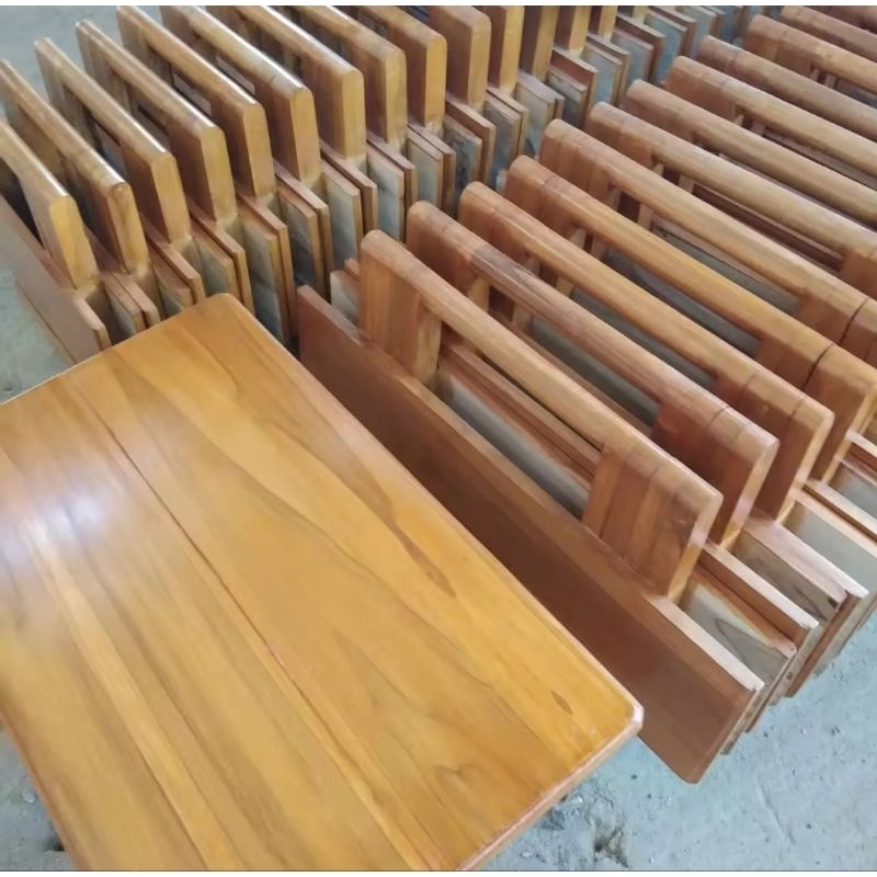 MEJA LIPAT/MEJA BELAJAR KAYU MAHONI