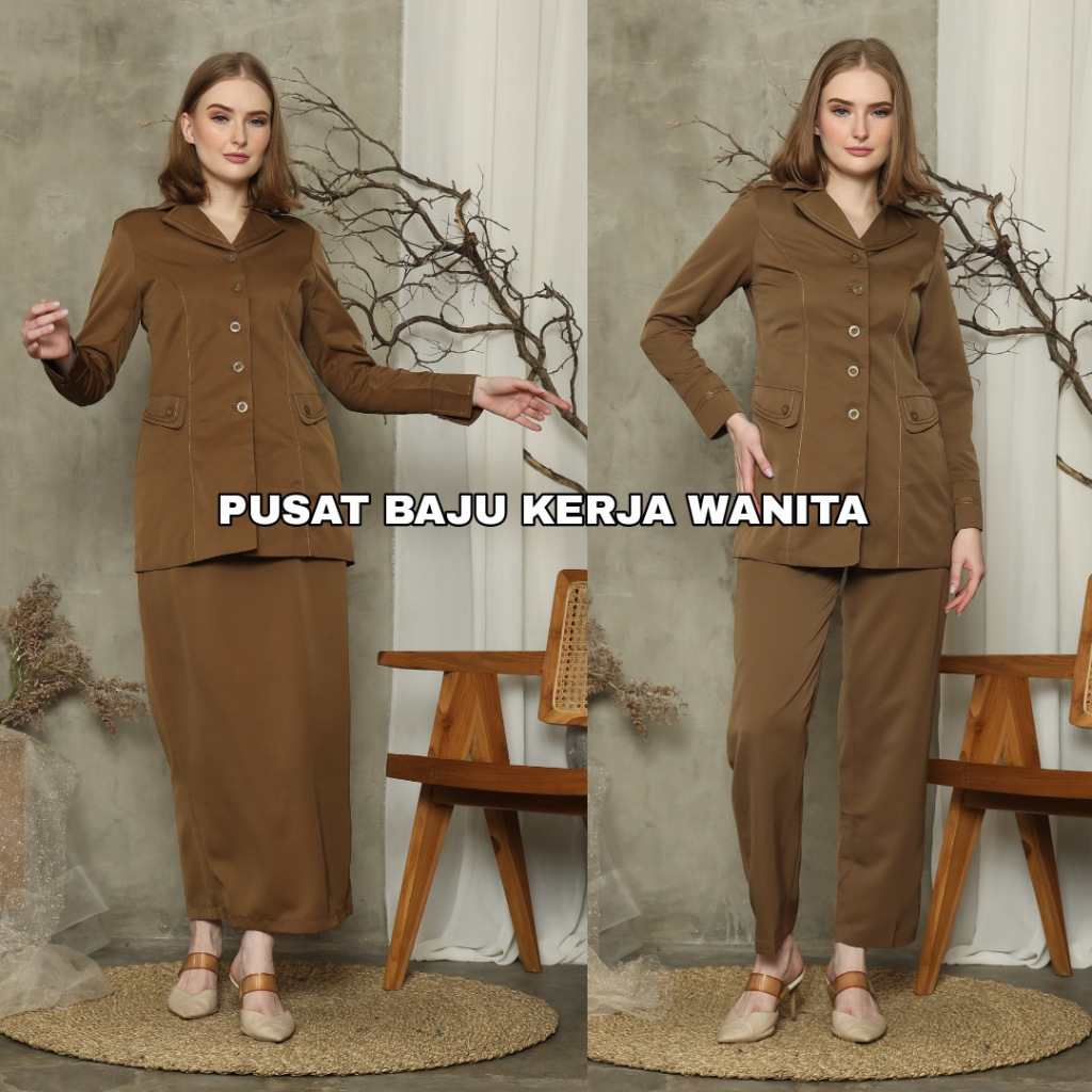 Seragam pemda wanita / Baju pdh pemda / Baju dinas pemda pns / Baju khaki pns wanita / Seragam asn w