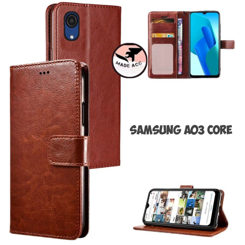 SAMSUNG A03 CORE casing dompet flip cover leather case kulit premium