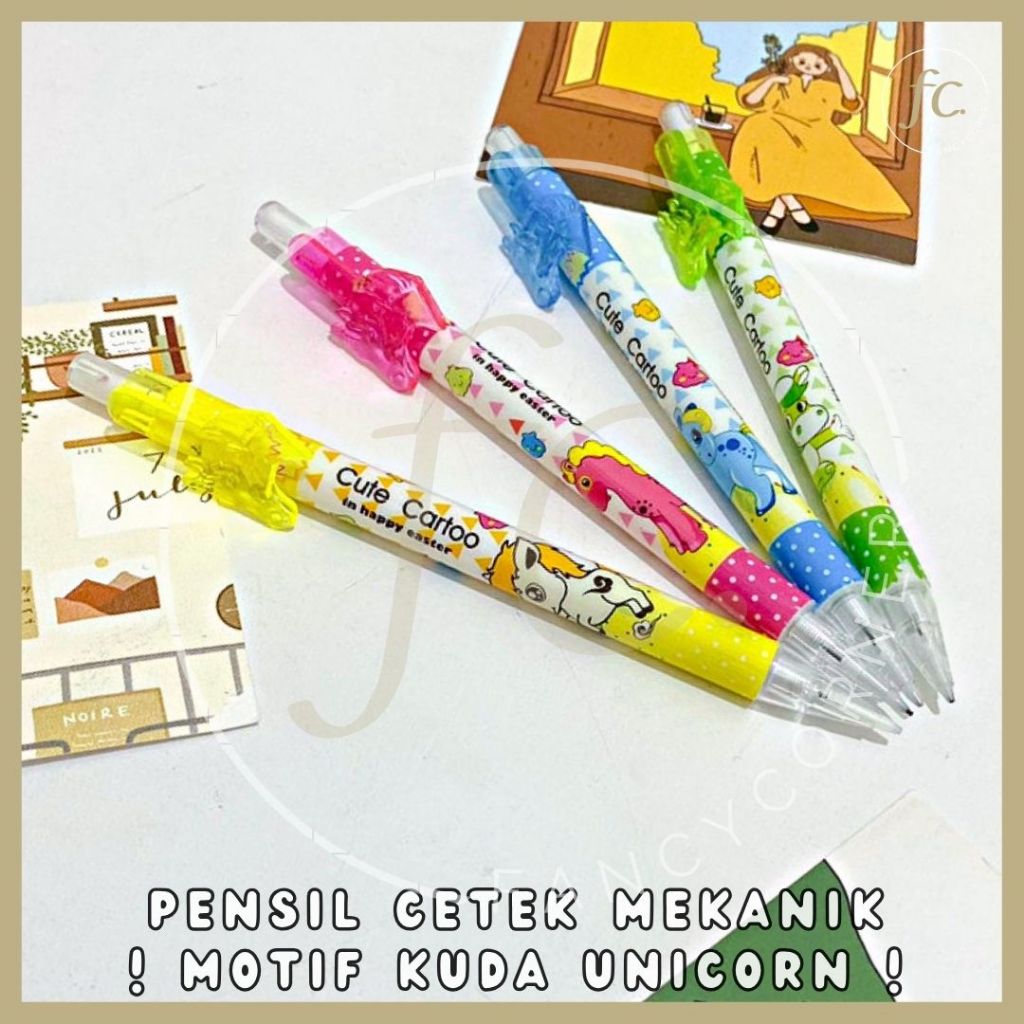 

Pensil Cetek Mekanik + Penghapus Mechanical Pencil Eraser Warna Pink Biru Hijau Kuning Motif Karakter Kartun Logo Kuda Little Pony Unicorn Tanduk Poni Rainbow PCM-1030 Lucu Alat Tulis Murah Harga Grosir Ready COD