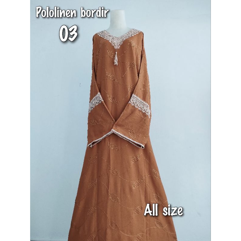Mukena Abaya sholat354 bahan Pololinen Bordir @pusatperlengkapan354