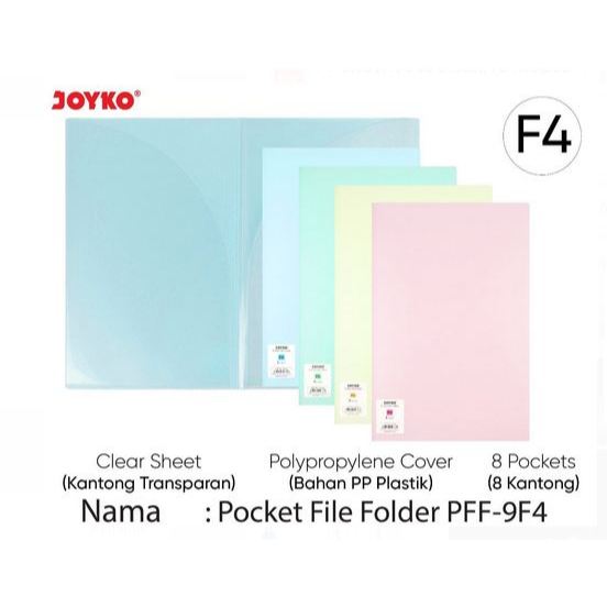 

Joyko Pocket File Folder F4 / 8 Pockets PFF-9F4