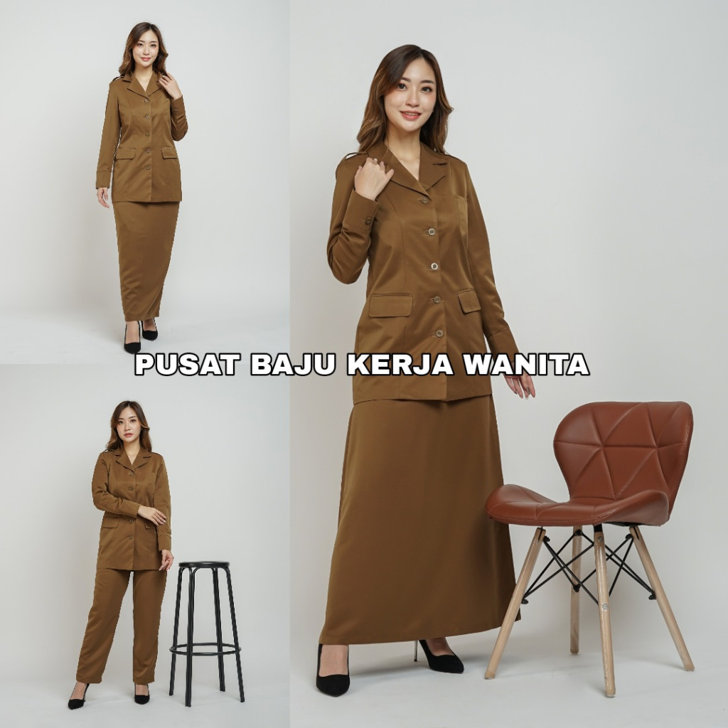 Seragam pemda wanita / Baju pdh pemda / Baju dinas pemda pns / Baju khaki pns wanita / Seragam asn w