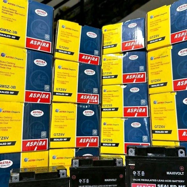 Aki Aspira GTZ5S harga murah dan berkualitas astra indonesia untuk  motor beat,mio ,vixion old,