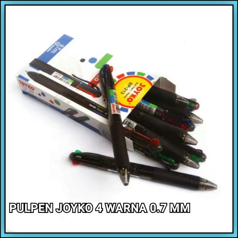 

1 Pak Pulpen Joyko 4 Warna 0,7 Mm Isi 12 Pcs