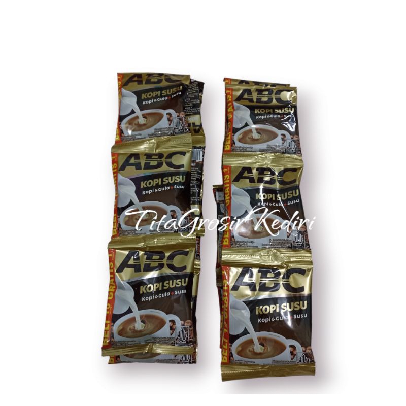 

Kopi Susu ABC Renteng isi 10pc 30g Kopi+Gula+Susu