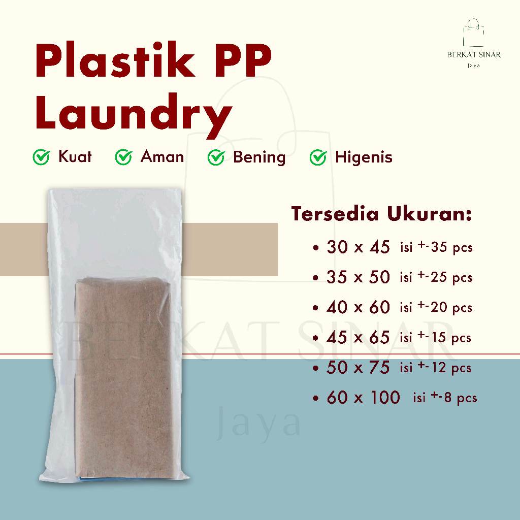 Plastik Packing Laundry / Plastik Laundry Kiloan / Plastik PP Bening