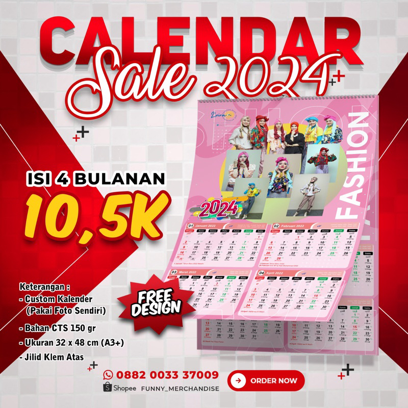 

Kalender Dinding Custom 2024 3 Lembar