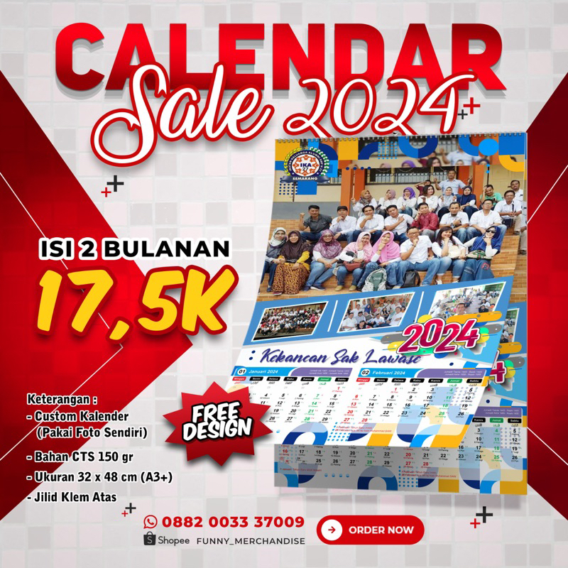 

Kalender Dinding 2024 Custom 6 Lembar