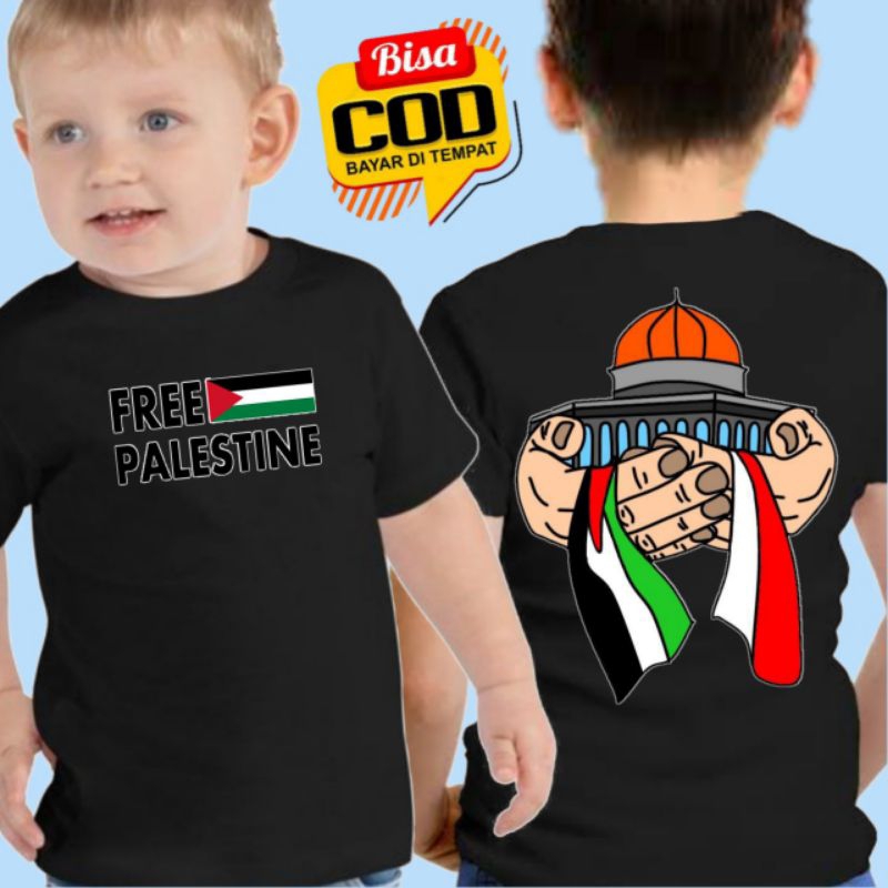 Kaos Anak Free Palestina Lengan Pendek Bisa Pilih Gambar