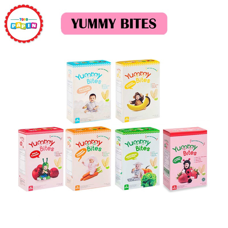TokoPapin Biskuit Bayi Yummy Bites Rice Crackers Original Termurah Snack Anak Bayi