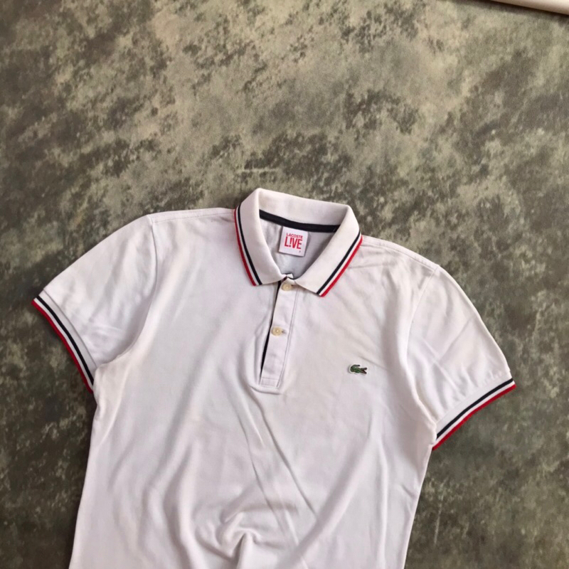 POLO SHIRT LACOSTE LIVE TWIN TIPPED (WHITE) ORIGINAL SECOND