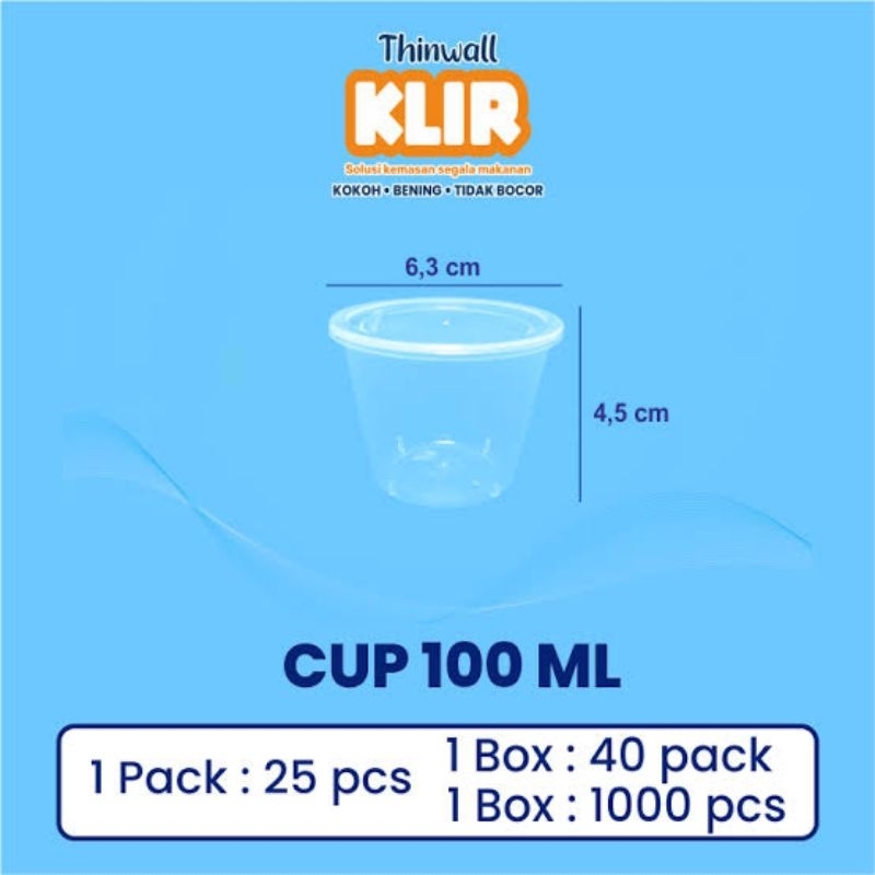 Klir thinwall cup 100ml (INSTAN)