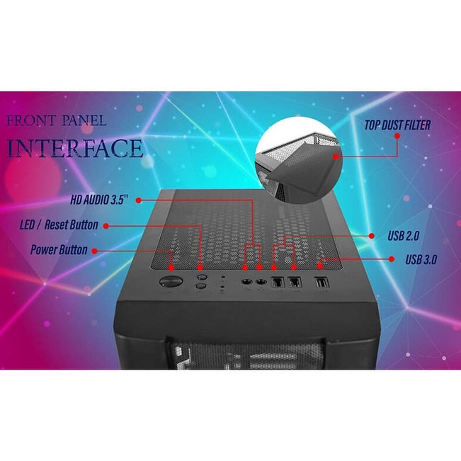 Produk Keren Casing PC CUBE GAMING BYRON - ATX - LEFT SIDE TEMPERED / Casing Gaming (without fan) Te