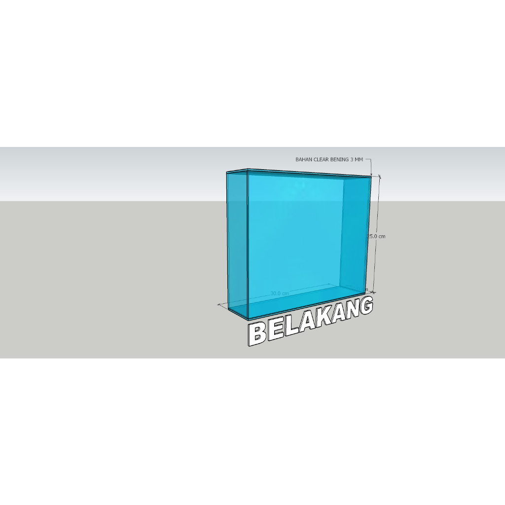 

CUSTOM ACRYLIC BOX ACRYLIC SISI DEPAN/MUKA TERBUKA 30X7X25 CM