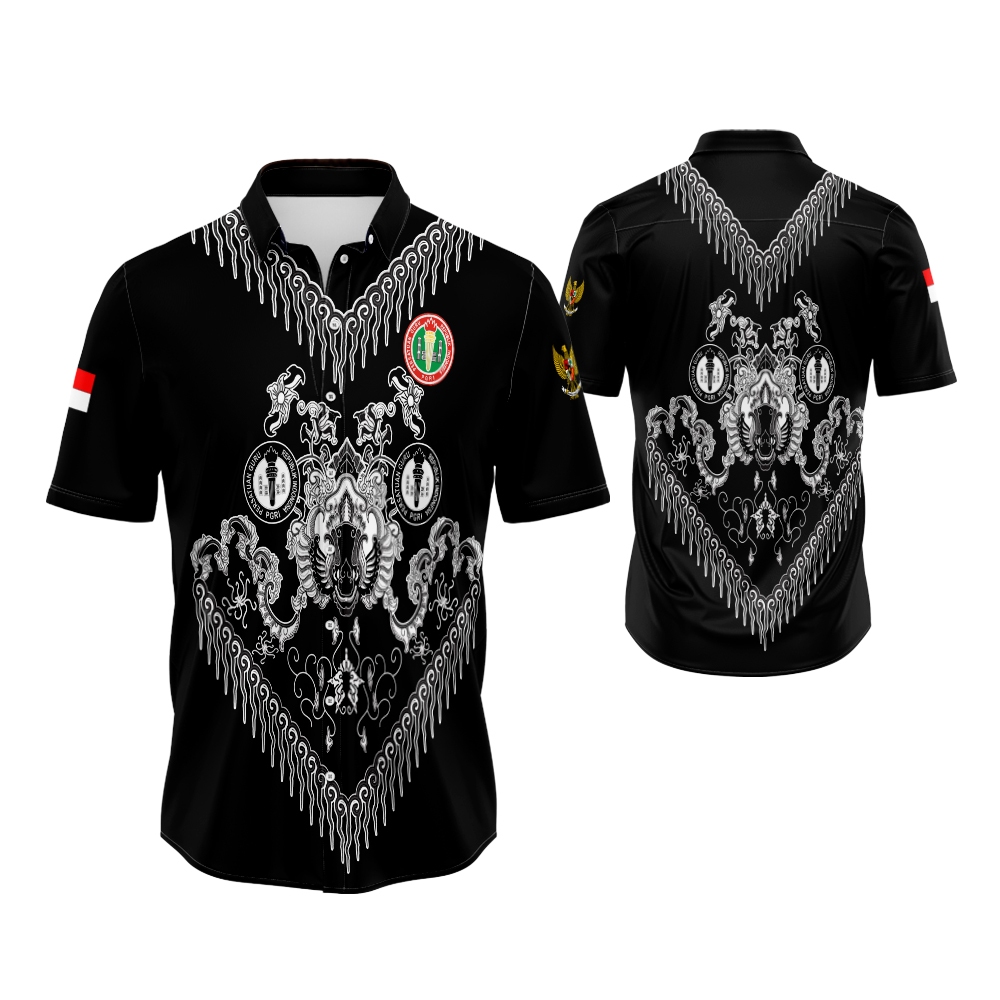 Baju Batik PGRI Pria Kemeja Pramuka Printing