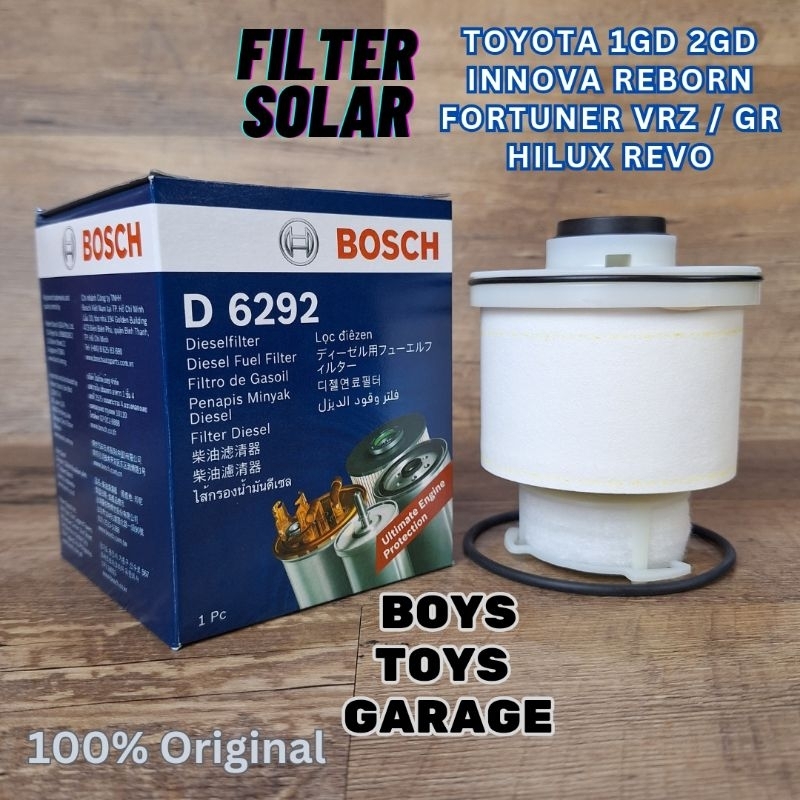 Filter Solar Toyota Hilux Revo 1GD 2GD Innova Reborn Venturer 2016 - 2024 BOSCH Diesel Fuel Filter D