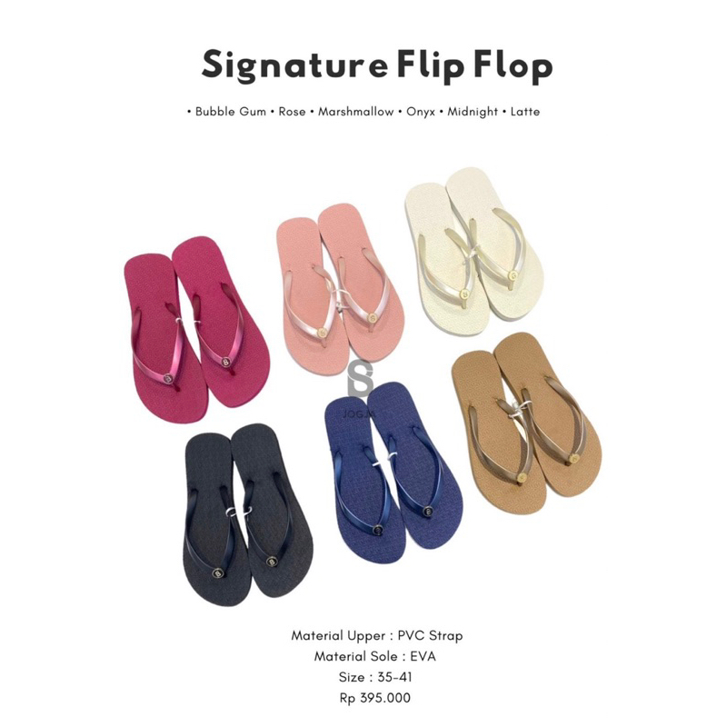 Buttonscarves Signature Flat Teplek Flip Flop Sandal Jepit Wanita BS