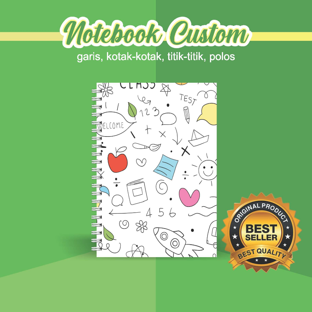 

NOTEBOOK A5 CUSTOM CATATAN/JURNAL BOOKPAPER GRID/KOTAK2#DOTTED/TITIK2#BLANK/POLOS